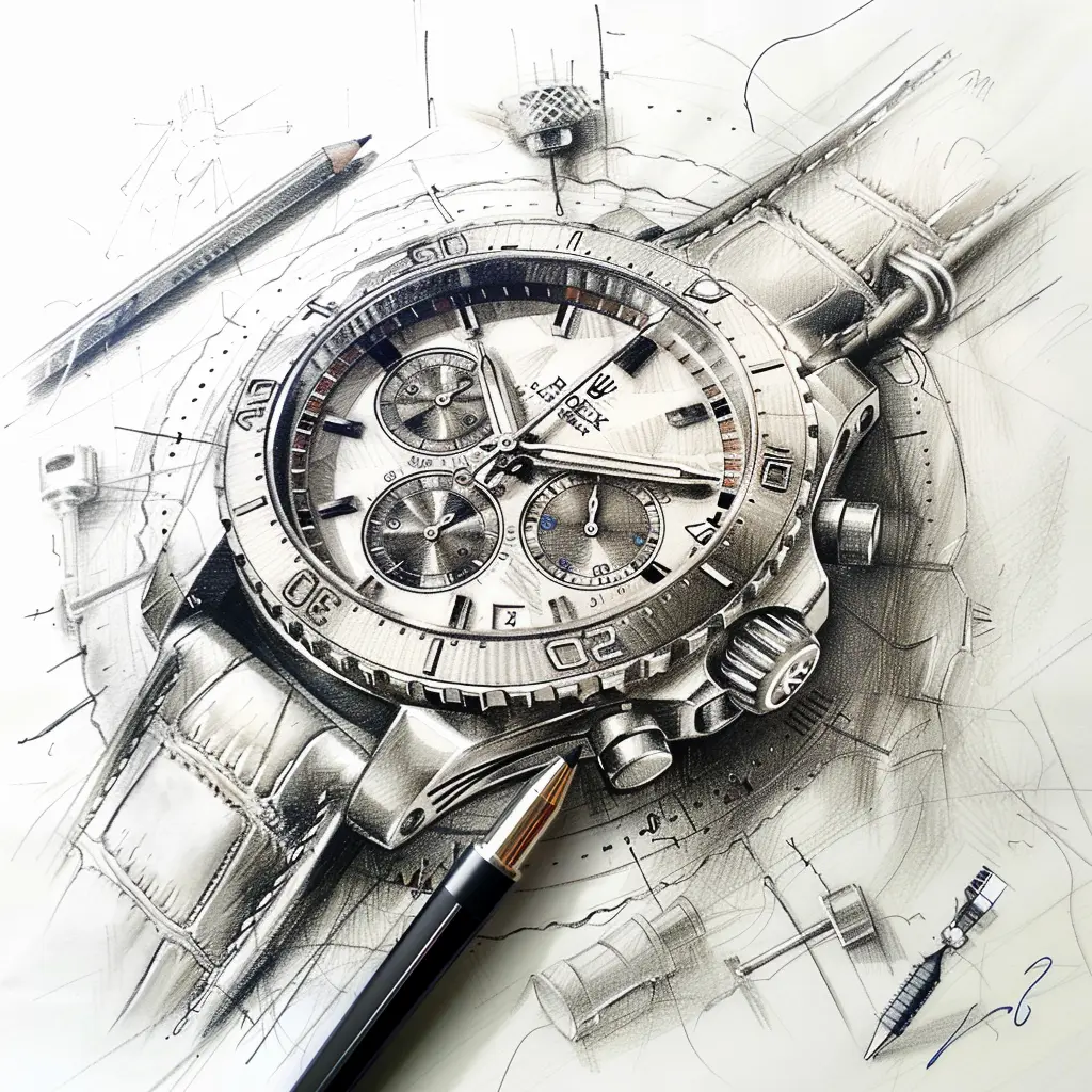 sketch of a watch for decoration